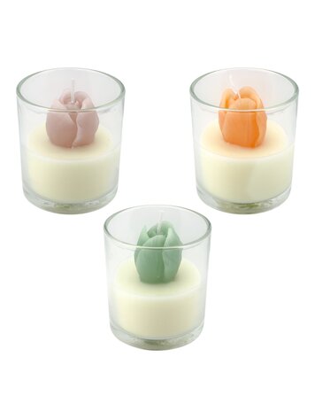 Home society Home Society | Kaars in glas met tulp (pst)