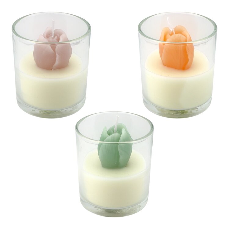 Home society Home Society | Kaars in glas met tulp (pst)