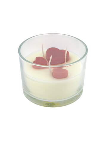 Home society Home Society | Kaars in glas met hartjes roze