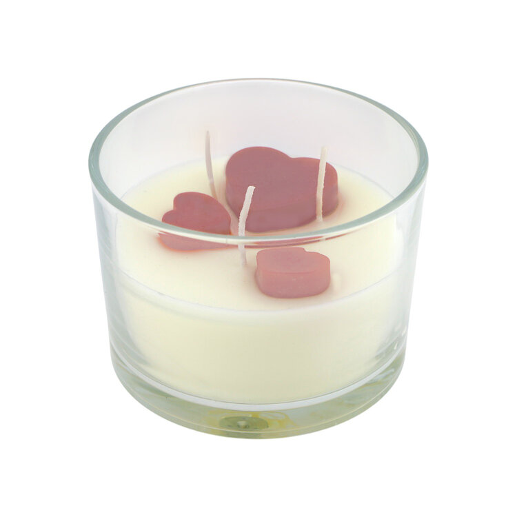 Home society Home Society | Kaars in glas met hartjes roze