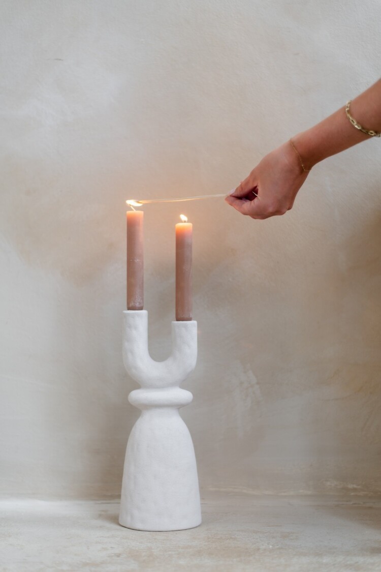 Home society Home Society | Kandelaar Breez beige 30cm