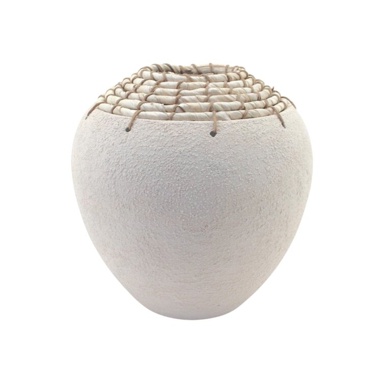 Home society Home Society | Vaas Noma metaal met touw beige 28,5cm