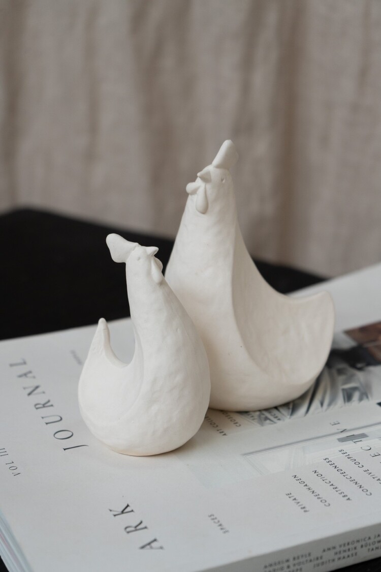 Home society Home Society | Kippen porselein wit (set2)