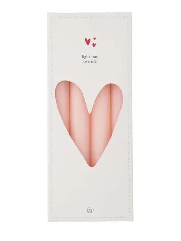 Zusss Zusss | Set van 4 rustieke kaarsen 20cm roze