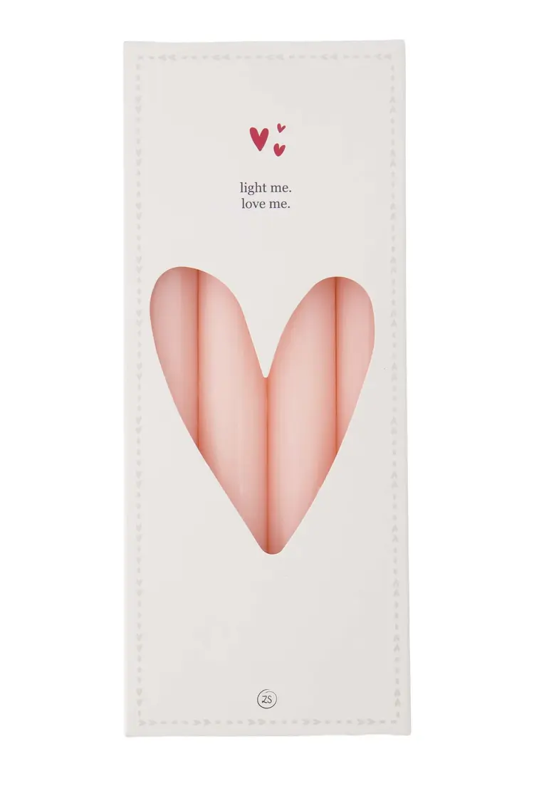 Zusss Zusss | Set van 4 rustieke kaarsen 20cm roze