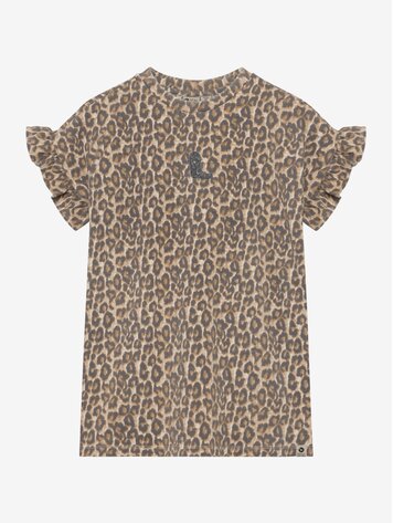 Daily7 Daily7 | T-shirt jurk Leopard sandshell