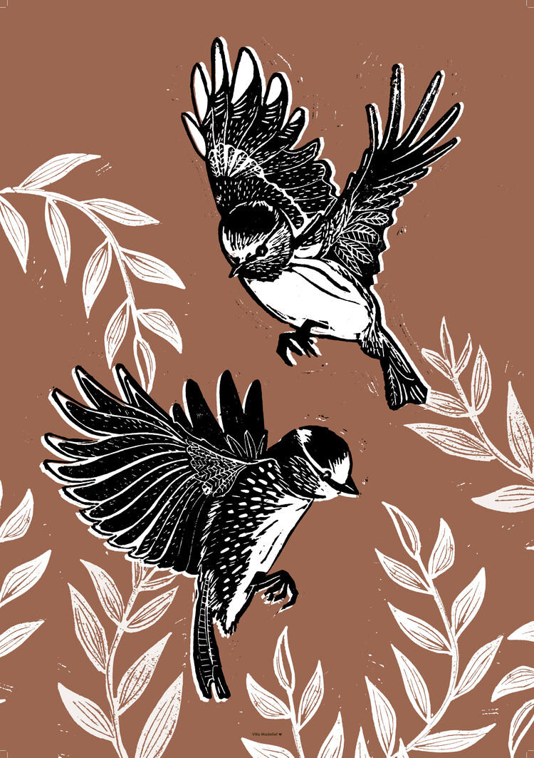 Villa Madelief VM | Tuinposter Vrij als een vogel bruin