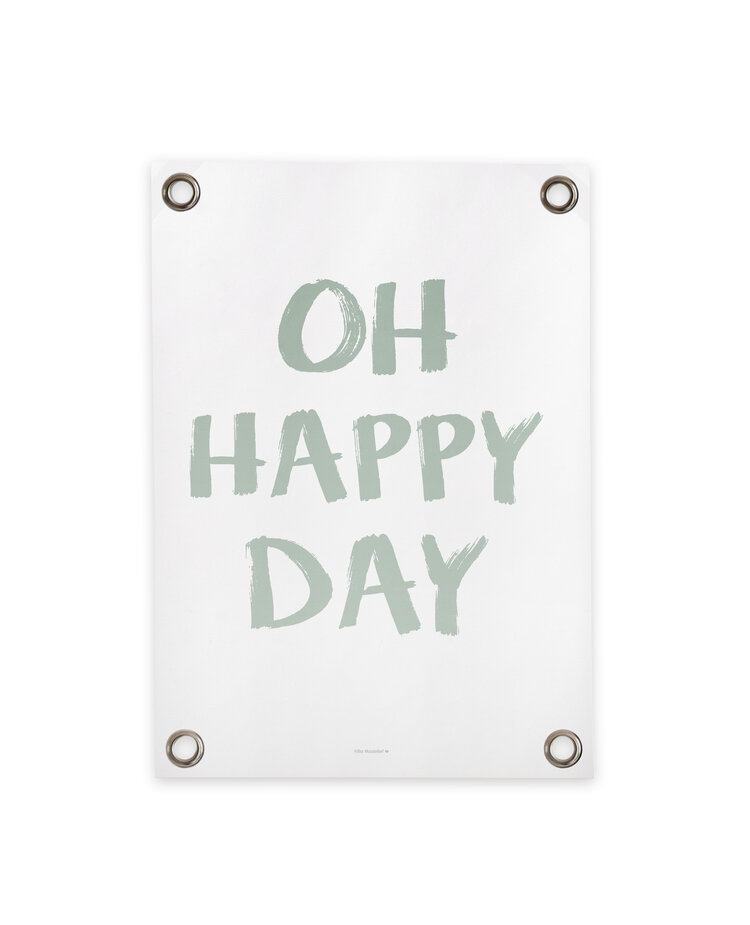 Villa Madelief VM | Tuin poster happy day wit groen