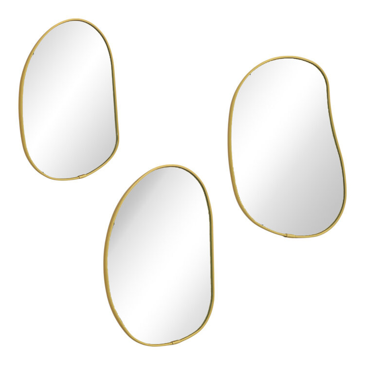 Home society Home Society | Spiegel Kusa goud (set3)