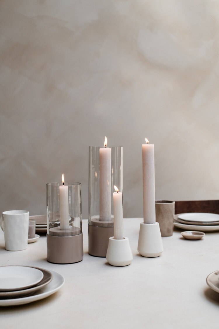 Home society Home Society | Windlicht Mindy taupe 31,5cm