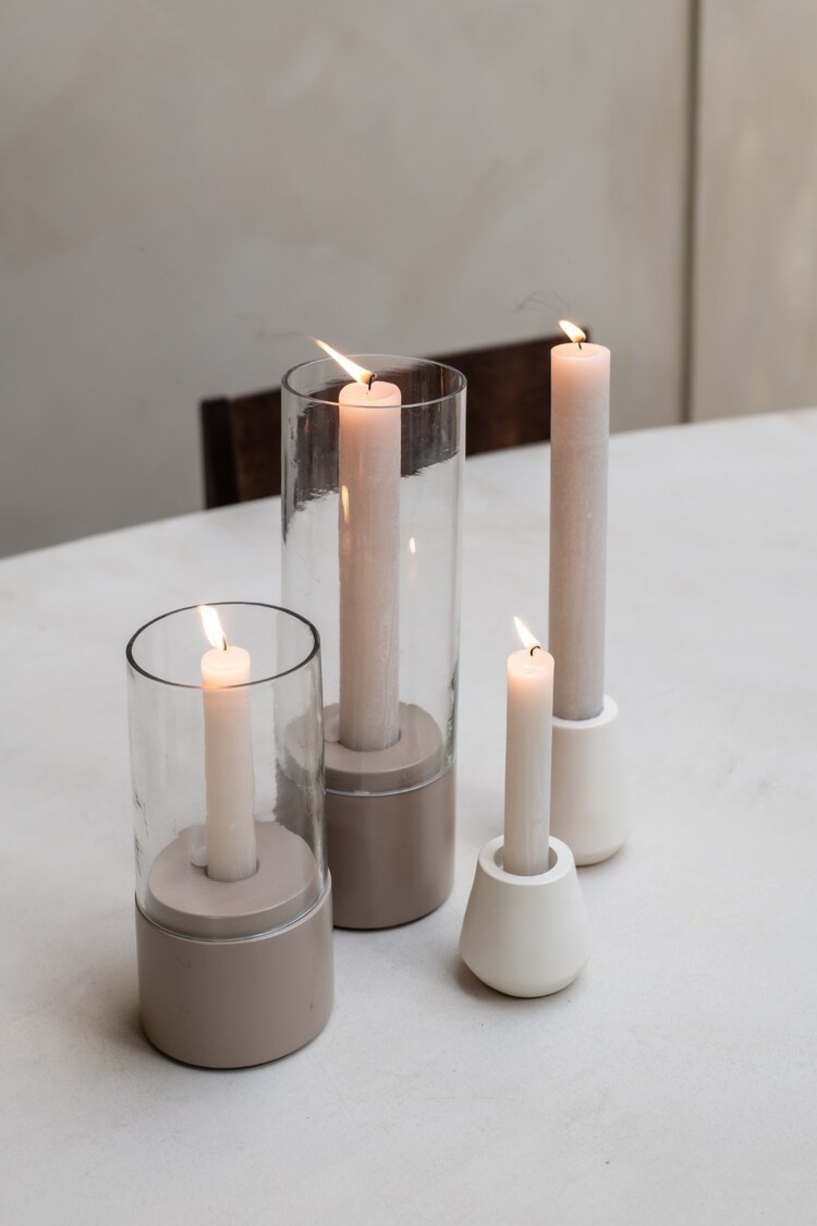 Home society Home Society | Windlicht Mindy taupe 31,5cm