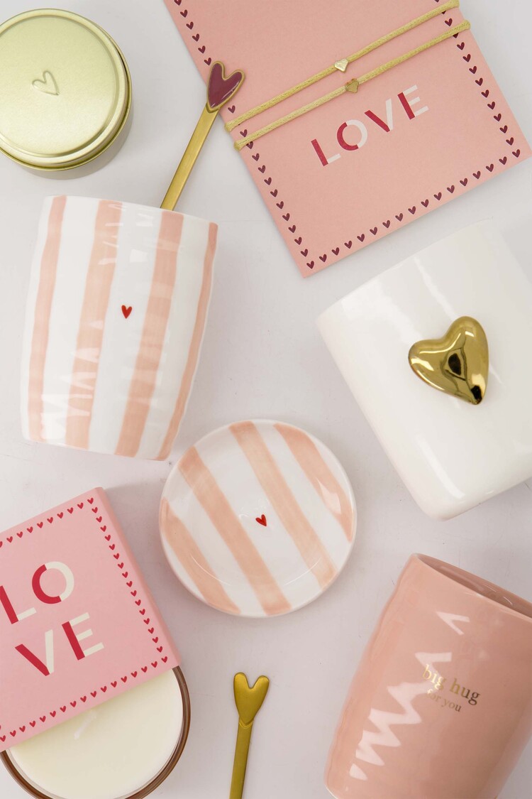 Zusss Zusss | Koffiemok streep hartje roze