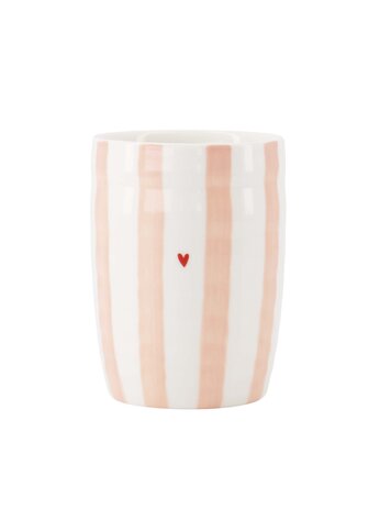 Zusss Zusss | Koffiemok streep hartje roze