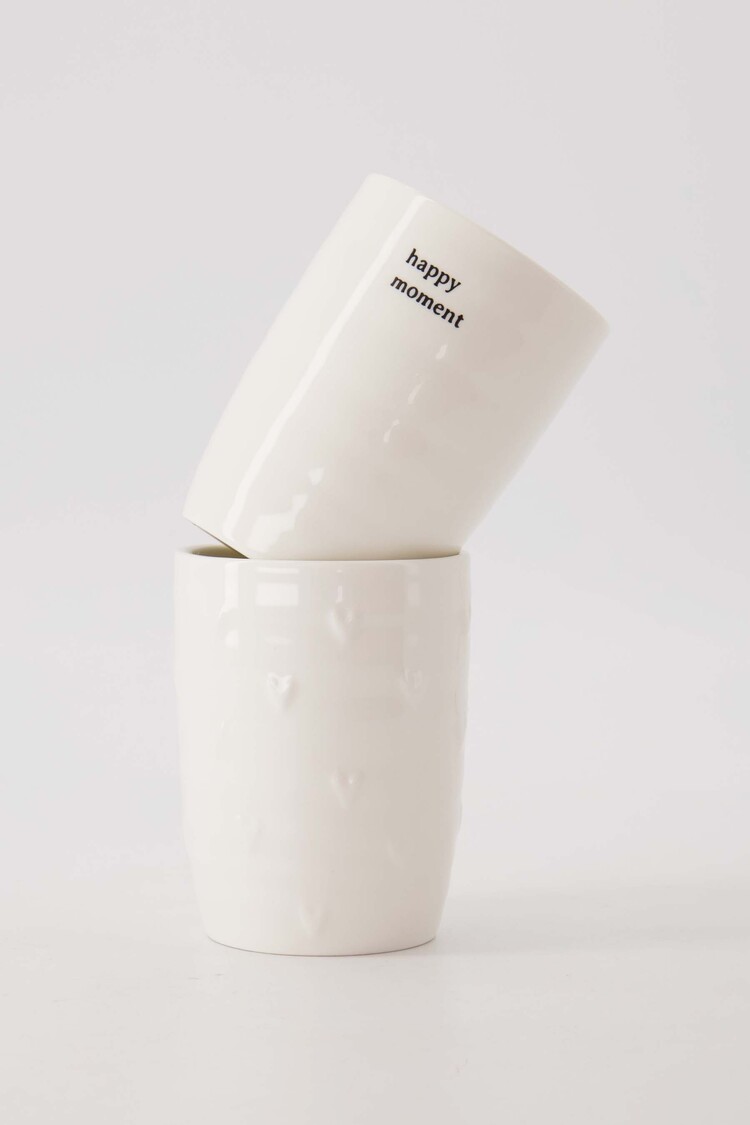 Zusss Zusss | Koffiemok hartjes wit parelmoer