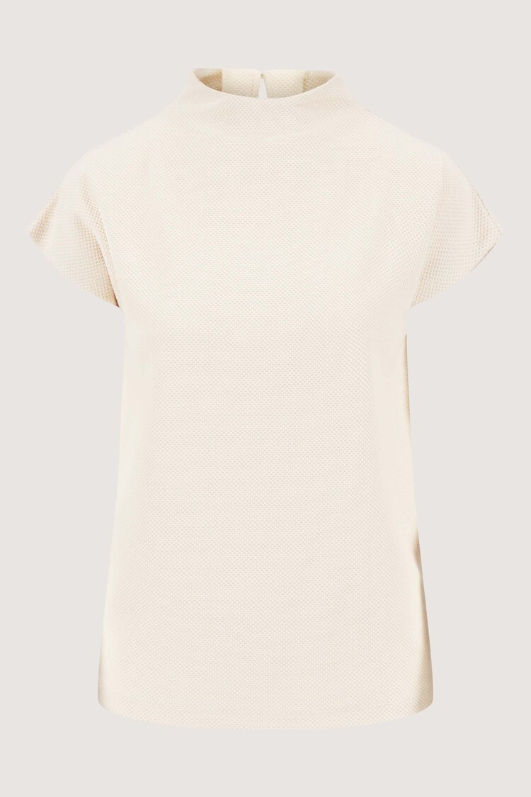 Zusss Zusss | Top met aangeknipte mouw in structuur materiaal