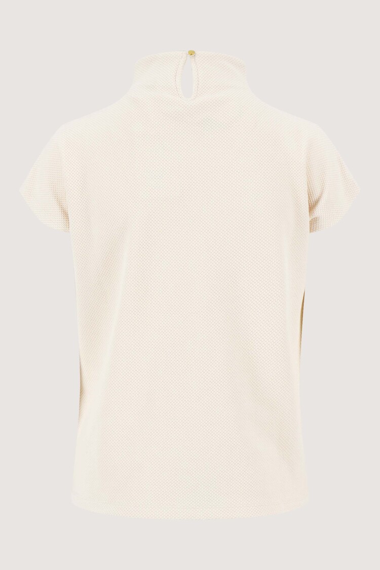 Zusss Zusss | Top met aangeknipte mouw in structuur materiaal