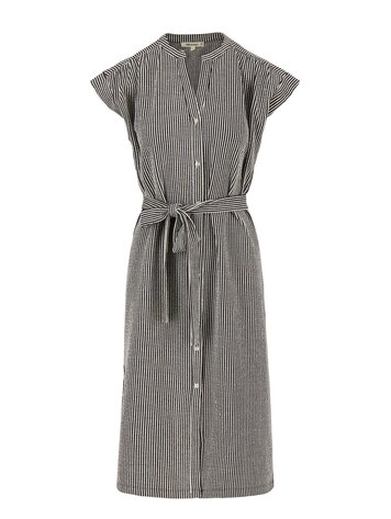 Zusss Zusss | Gestreepte doorknoopjurk korte mouw