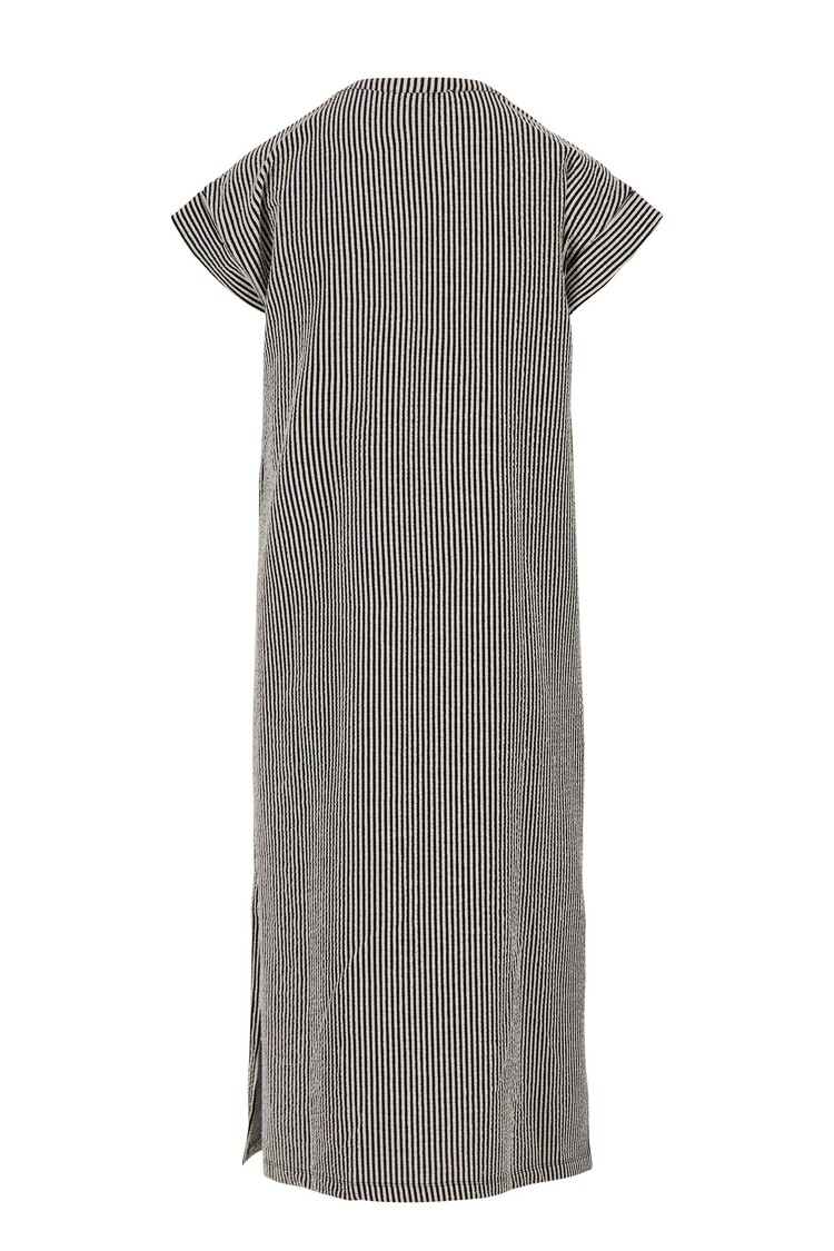 Zusss Zusss | Gestreepte doorknoopjurk korte mouw
