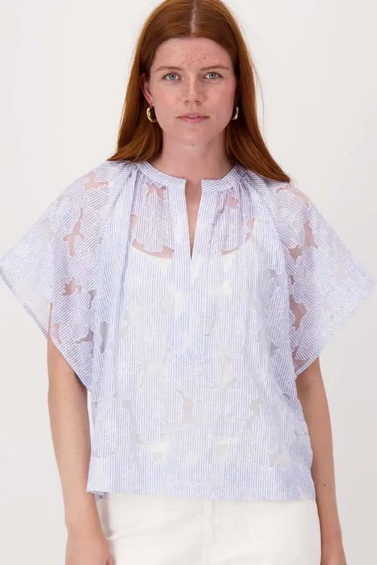 Zusss Zusss | Gestreepte organza blouse