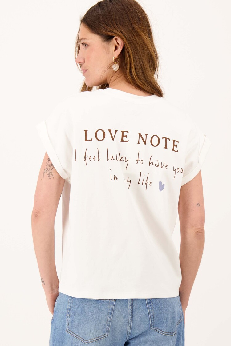 Zusss Zusss | T-shirt met opgerolde mouw en print