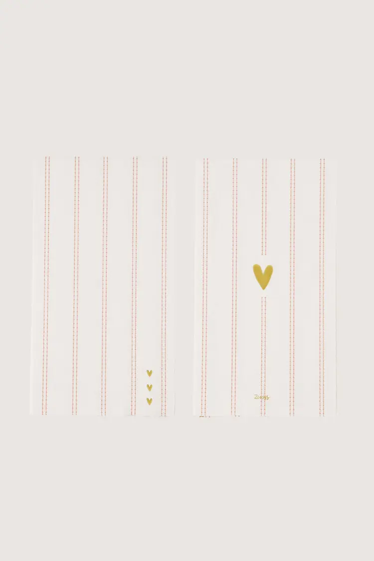 Zusss Zusss | Servetten rechthoek streep hartjes