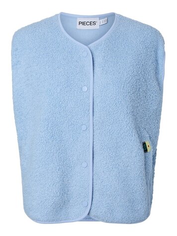Pieces Pieces | Teddy vest Katty cashmere blue NOOS