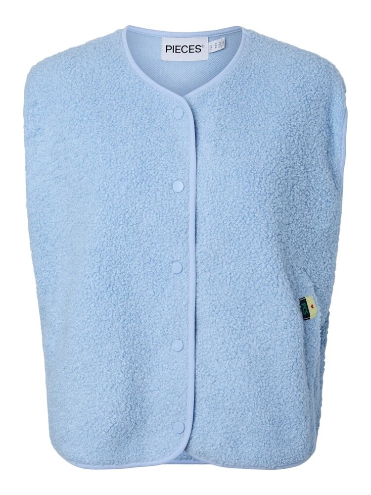 Pieces Pieces | Teddy vest Katty cashmere blue NOOS