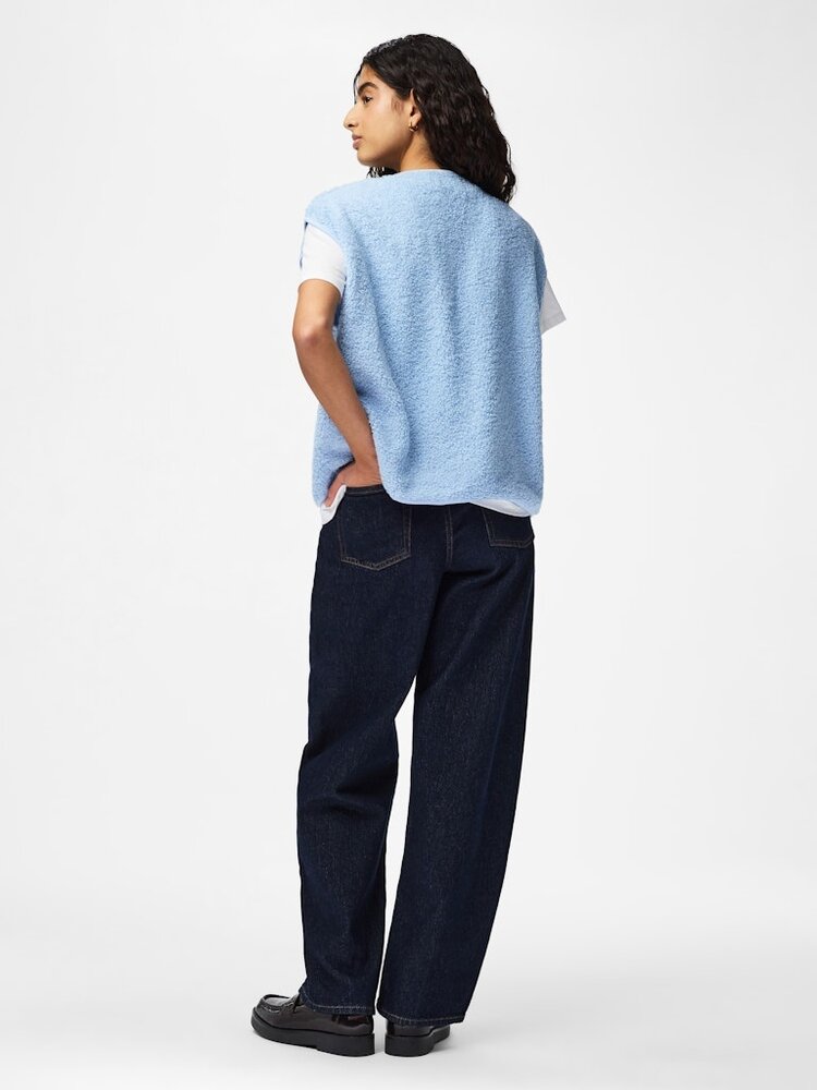 Pieces Pieces | Teddy vest Katty cashmere blue NOOS