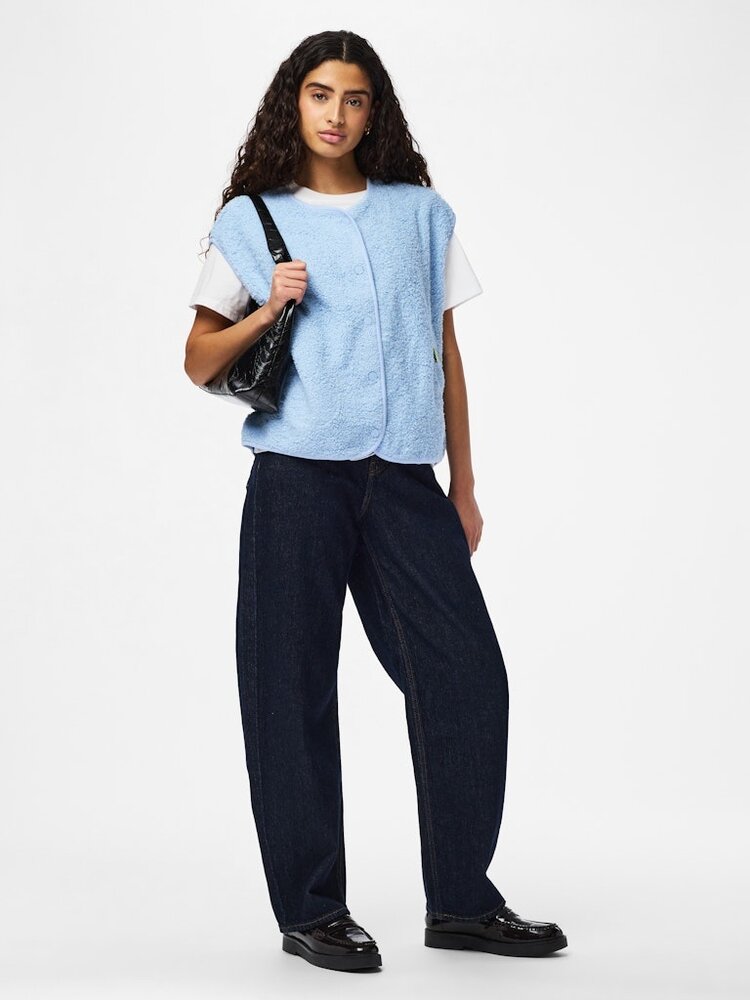 Pieces Pieces | Teddy vest Katty cashmere blue NOOS