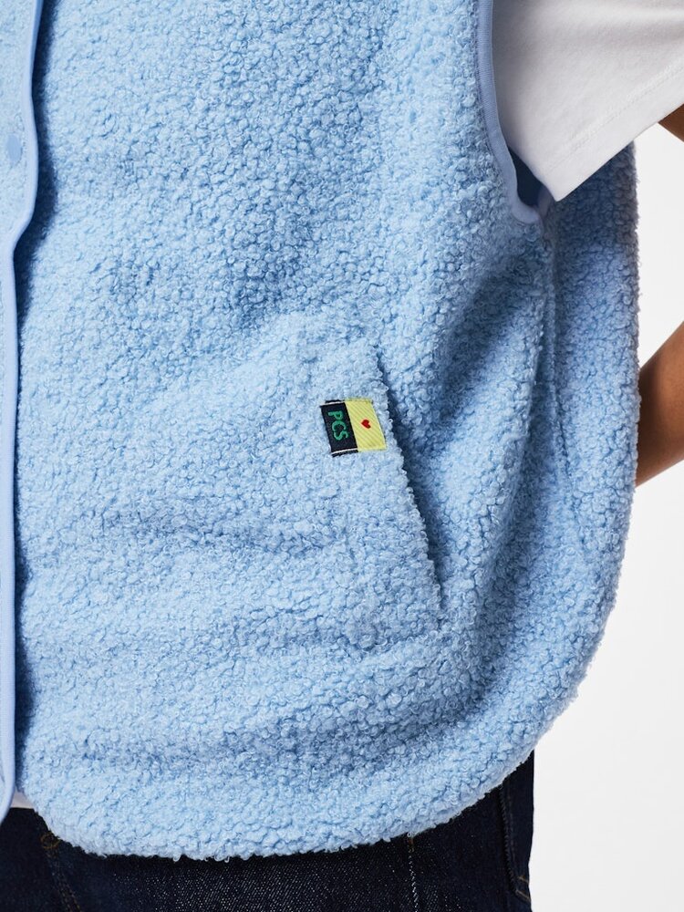 Pieces Pieces | Teddy vest Katty cashmere blue NOOS