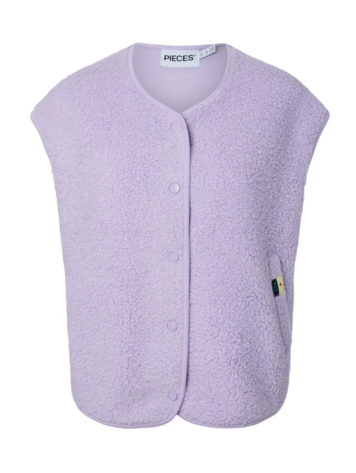 Pieces Pieces | Teddy vest Katty pastel lilac NOOS