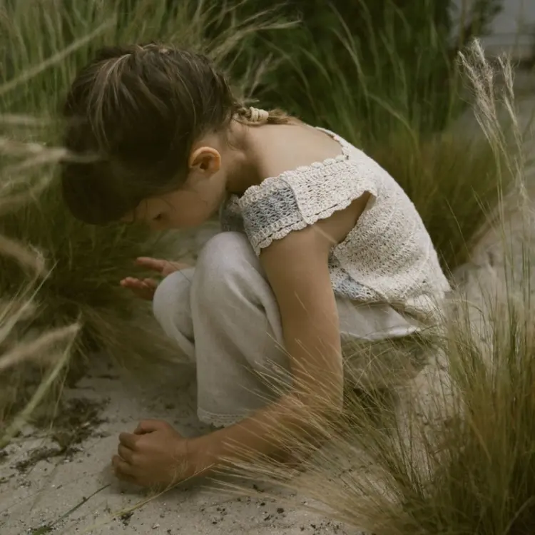 Lil Atelier Lil Atelier | Top gehaakt Fauna vapor blue