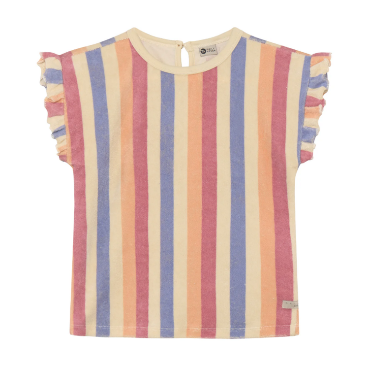 Daily7 Daily7 | Top Terry stripe heather rose