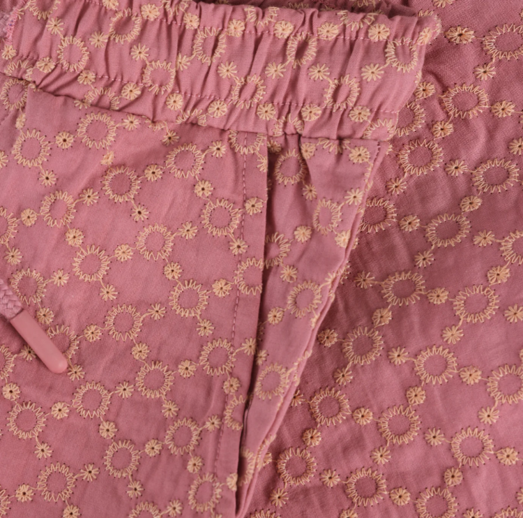 Daily7 Daily7 | Wijde broek Broderie heather rose