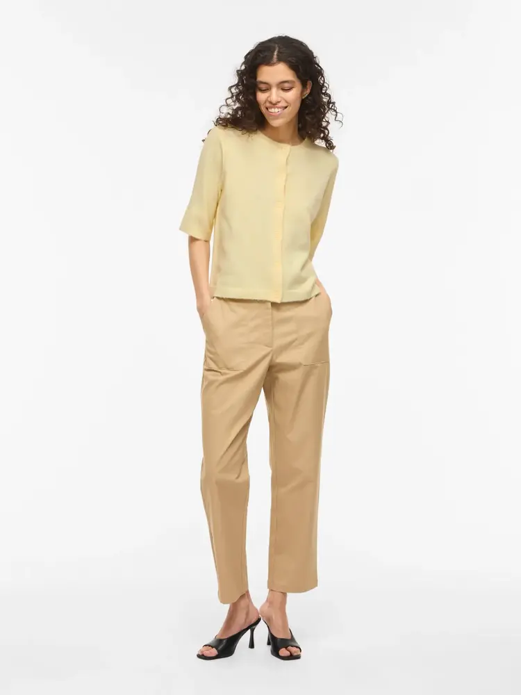 Vila | Gebreid vestje Liga pastel geel NOOS