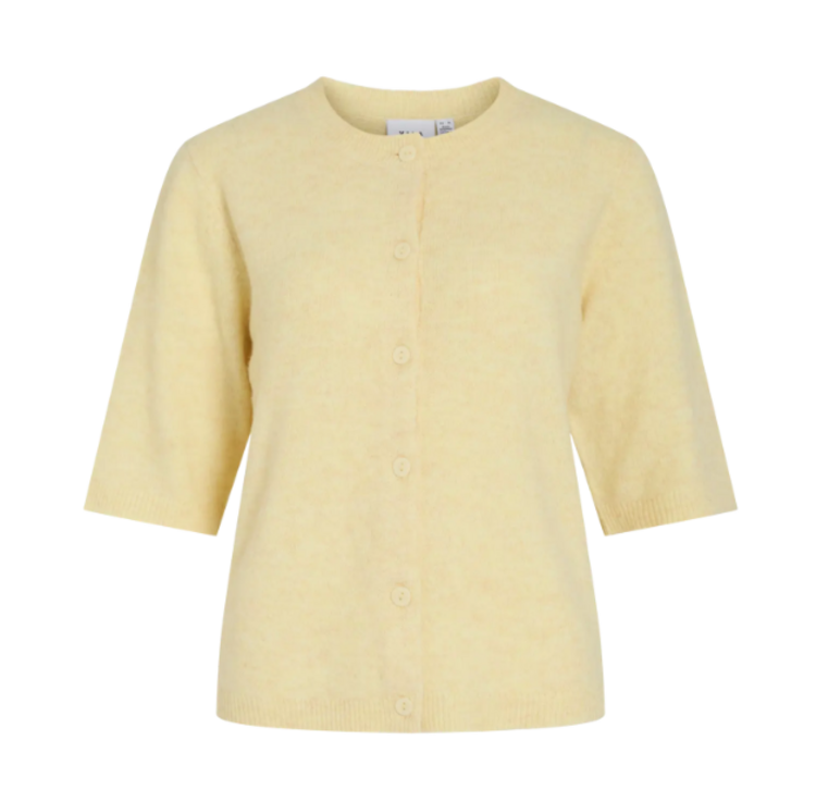 Vila | Gebreid vestje Liga pastel geel NOOS