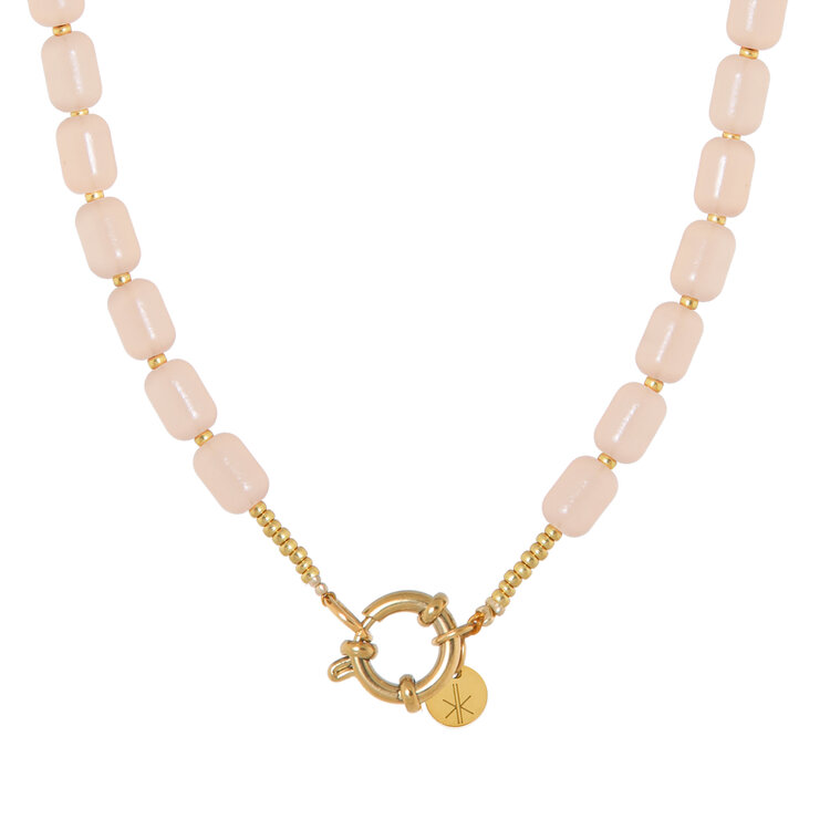 label Kiki Label Kiki | Ketting Naturel beads gold