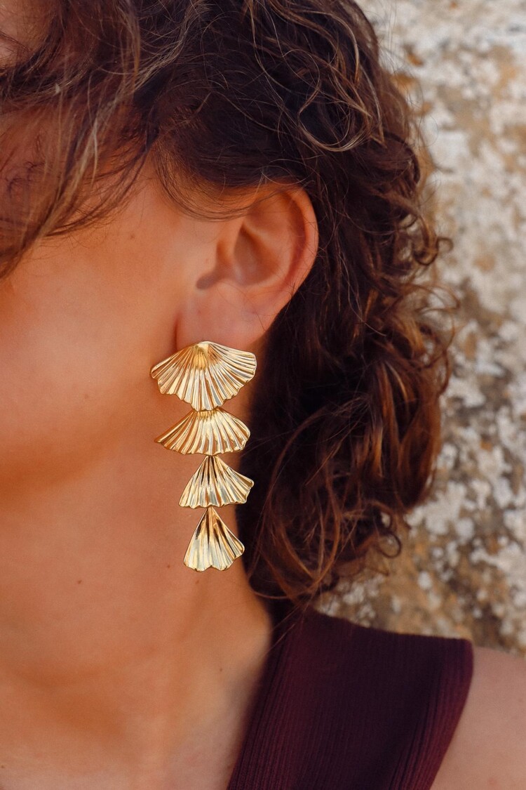 label Kiki Label Kiki | Oorbellen Golden Leaf gold Set2