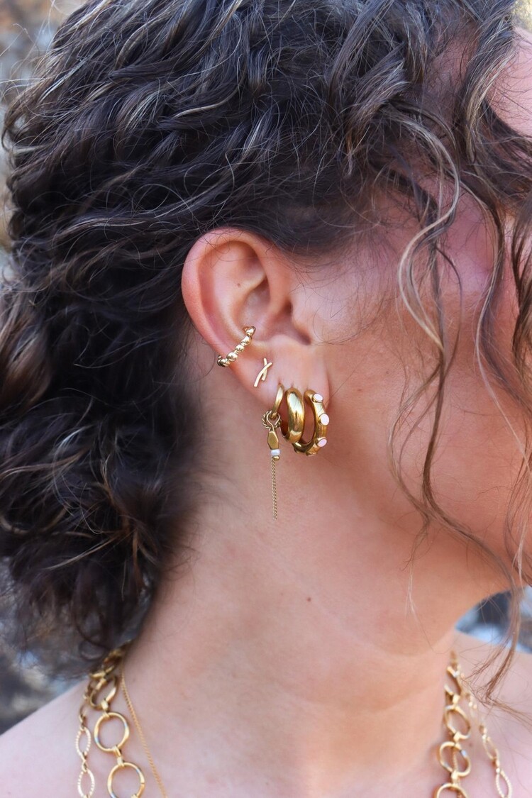 label Kiki Label Kiki | Oorbellen Chain Medusa gold Set2