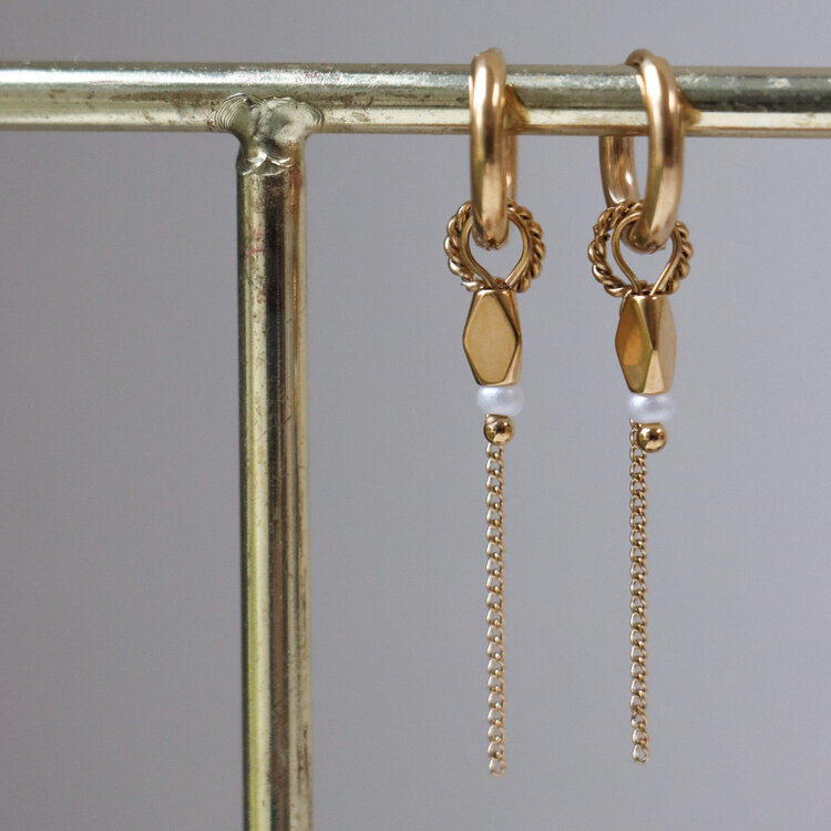 label Kiki Label Kiki | Oorbellen Chain Medusa gold Set2