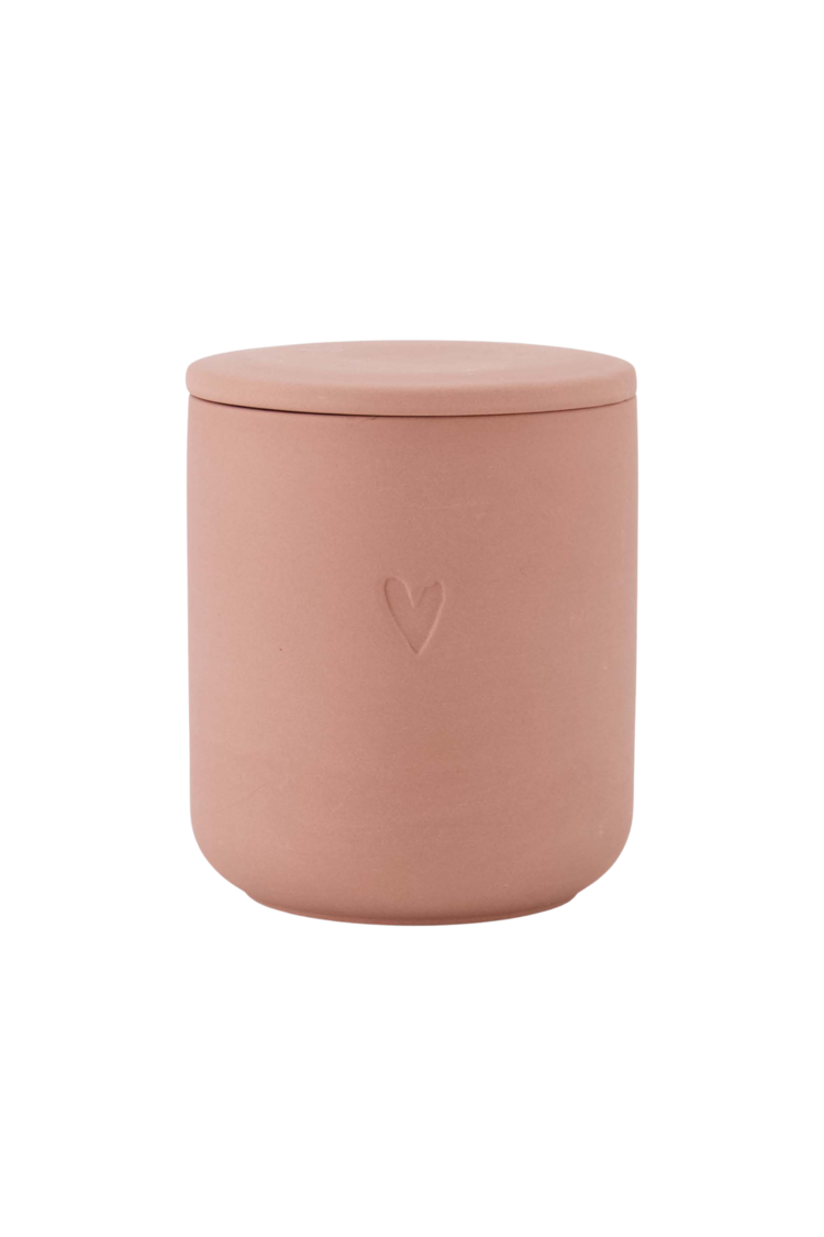 Zusss Zusss | Geurkaars keramiek hartje donkerroze