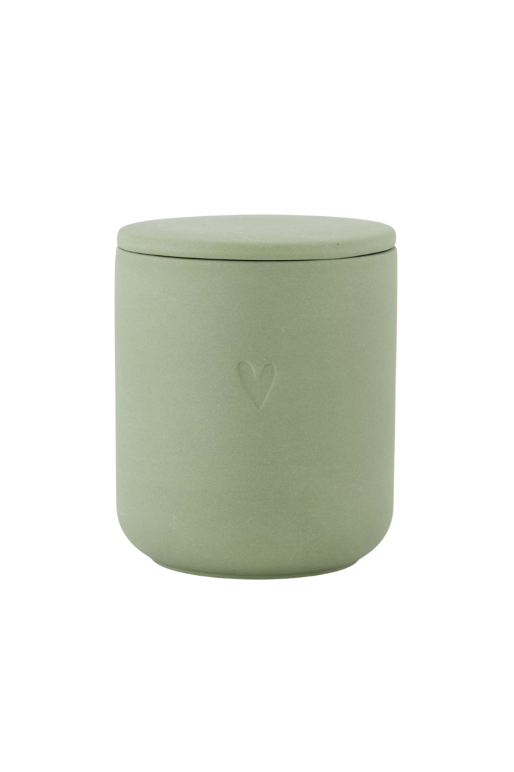 Zusss Zusss | Geurkaars keramiek hartje groen