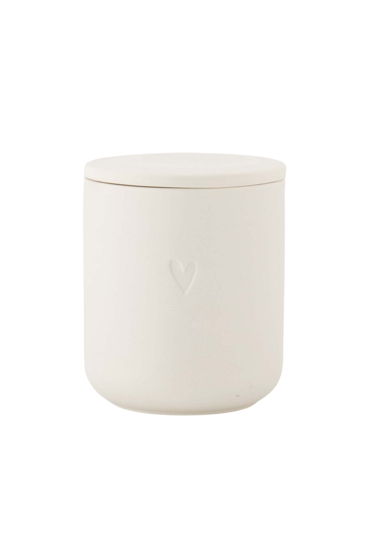 Zusss Zusss | Geurkaars keramiek hartje off white