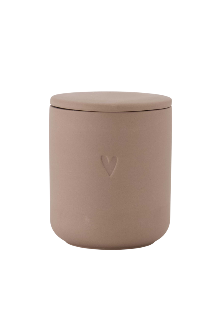 Zusss Zusss | Geurkaars keramiek hartje bruin