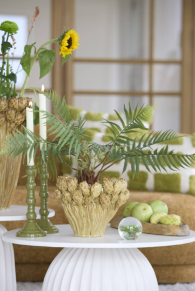 Light & Living Light & Living | Kandelaar Aveline olijfgroen 10x31cm