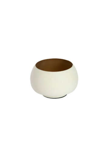 Light & Living Light & Living | Windlicht Rapallo creme/goud 12x8cm