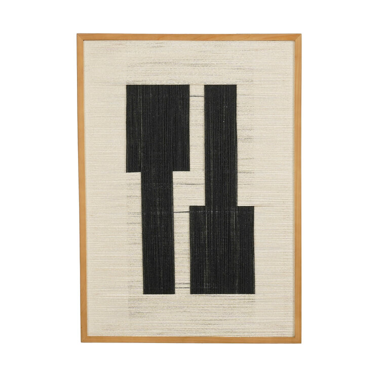 Selected by Selected By | Schilderij touw zwart beige 70x50cm