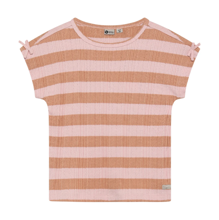 Daily7 Daily7 | T-shirt Fancy stripe silver pink