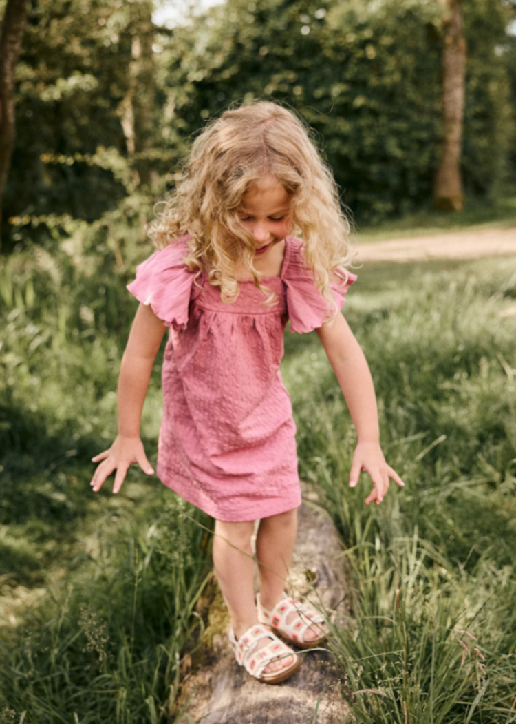 Daily7 Daily7 | Jurk wide sleeve heather rose