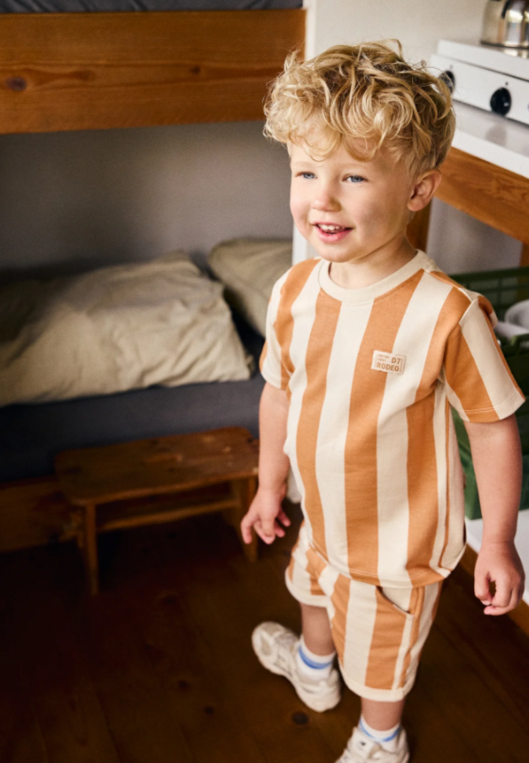 Daily7 Daily7 | T-shirt Big stripe sandstone